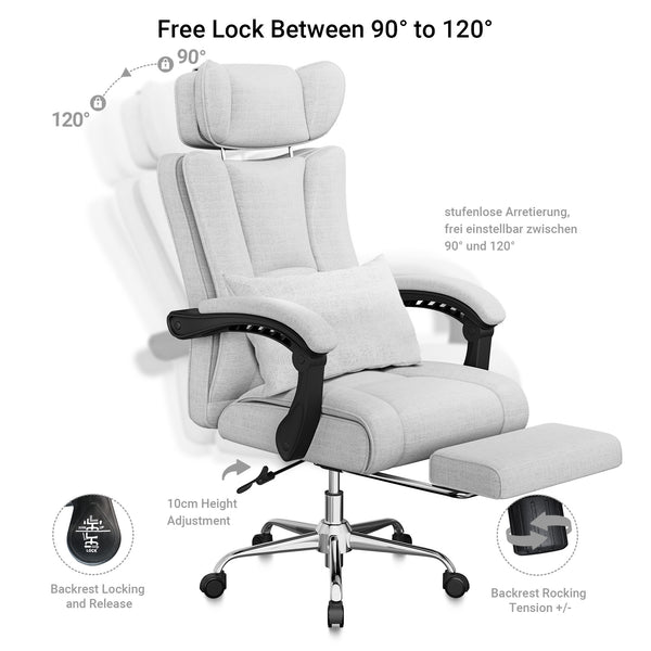 BASETBL F051 Executive Office Chair with Height Adjustable Headrest