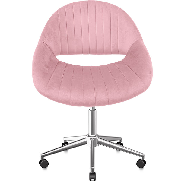 BASETBL F055 Office Chair Pink Desk Chair Stylish and Comfy with Extra Wide Seat